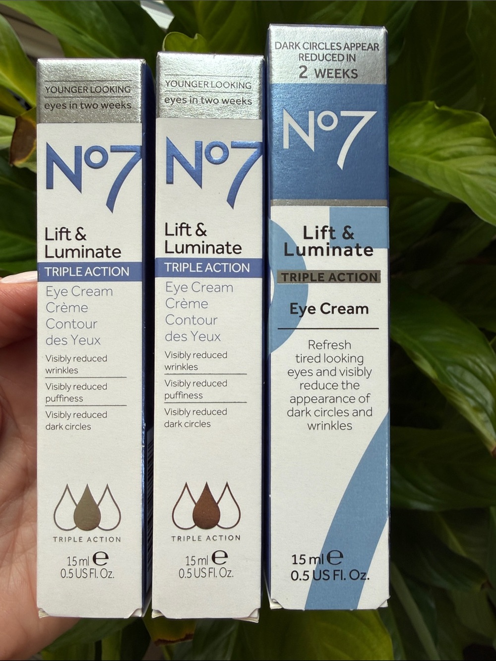3 x No7 Lift & Illuminate Triple Action EYE Cream Reduce Dark Circles & Wrinkles - Picture 10 of 11